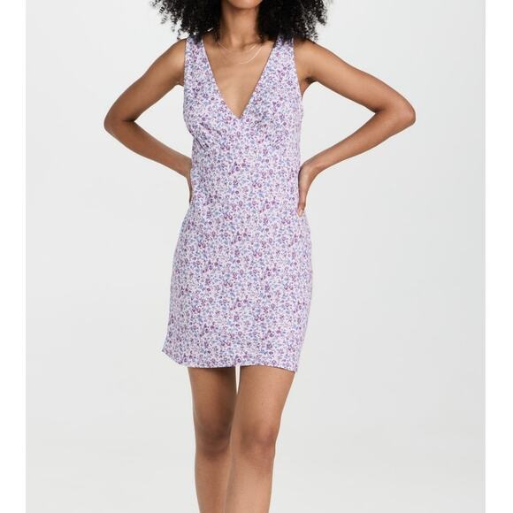 Reformation Calix Mini Floral Lilac Dress Size Medium Boho Coastal Cottagecore - Picture 2 of 12